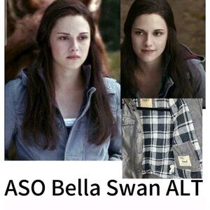 Bella Swan Twilight Grey Jacket ALT Plaid Color Size L TNA Maverick Jacket ASO